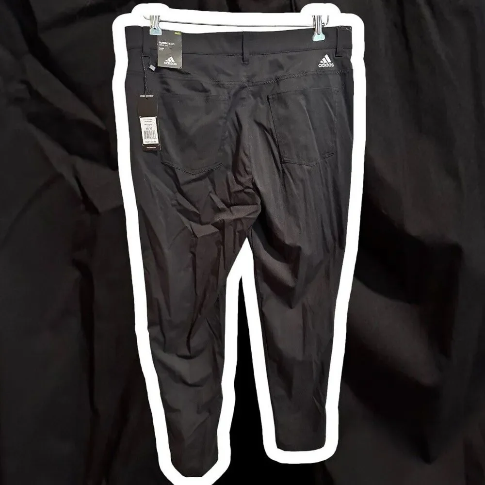 Adidas Ultimate 365 Golf Pants Mens Size 36x32 Black Five-Pocket Tapered Leg New